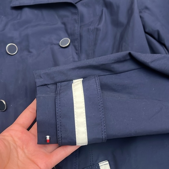 Tommy Hilfiger Rain Coat Navy Blue stylish coat size small - Picture 4 of 12